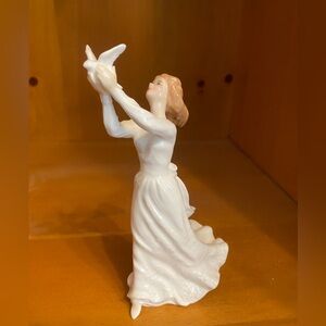 Royal Doulton Vintage. Thinking of You. White. Porcelain Figurine.